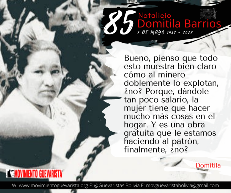 85 Natalicio de Domitila Barrios: una revolucionaria de las minas