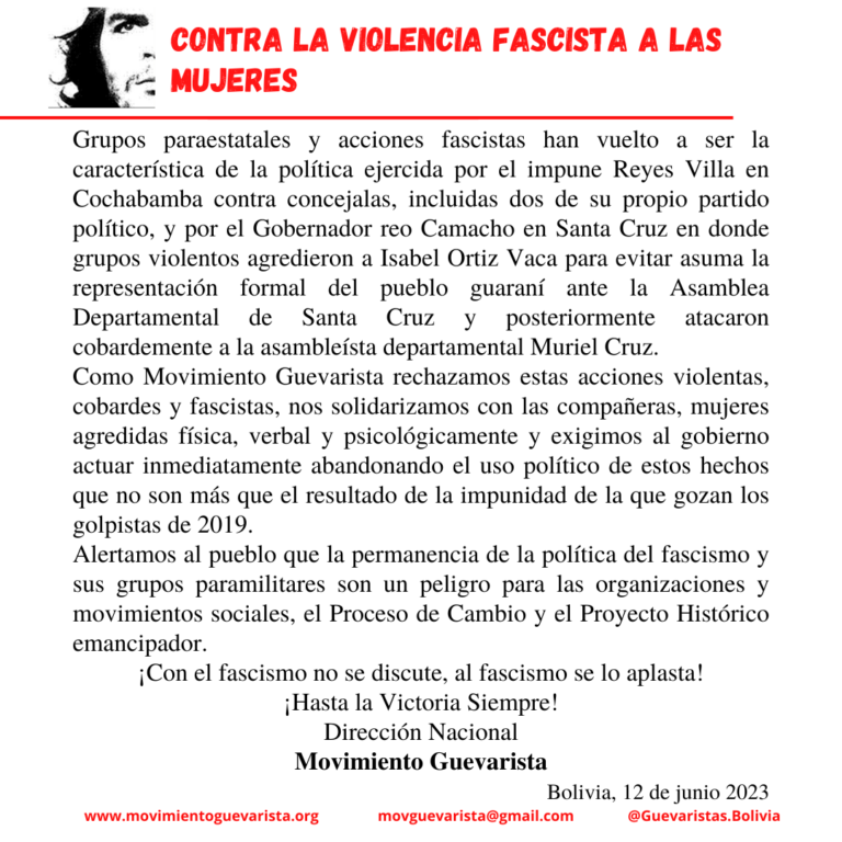 Pronunciamiento: Contra la Violencia Fascista a las Mujeres