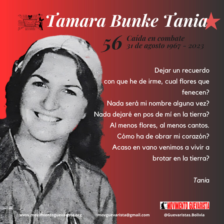 56 aniversario de la caída en combate de Tania la guerrillera – Tamara Bunke